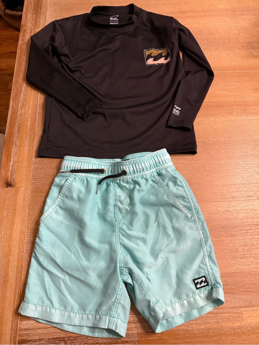 Billabong Kids Swim Shorts and Rash Guard